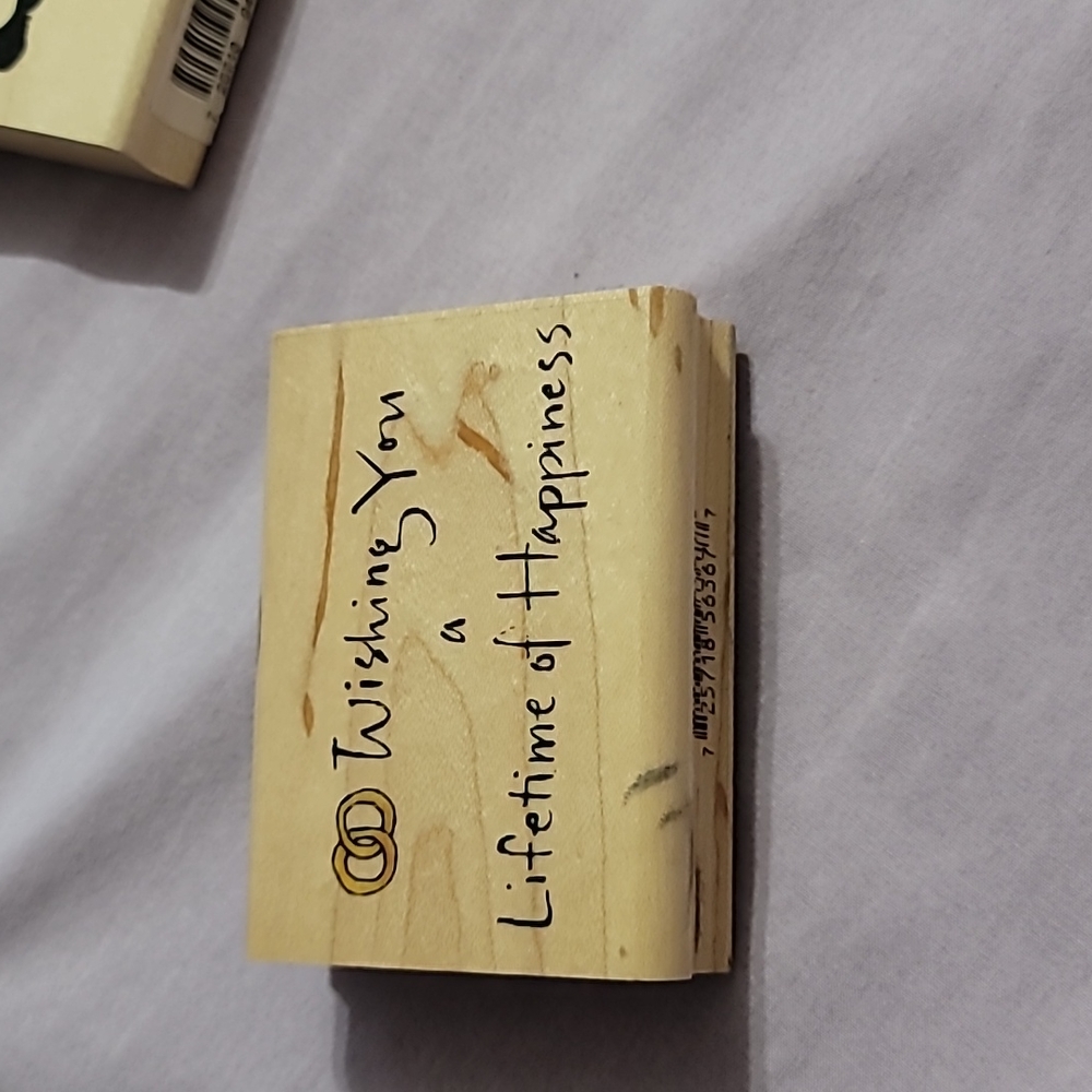 Inkadinkado Wishing You a Lifetime of Happiness Wooden Rubbe…